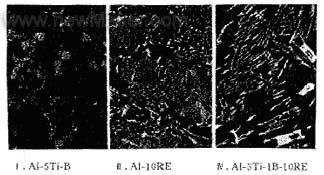 三种中间合金的显微组织