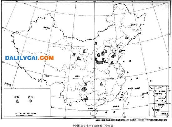 我国铝土、铝矾土、氧化铝分布图