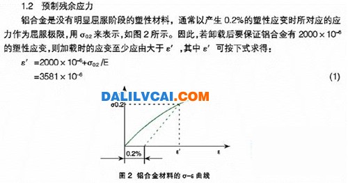 预制残余应力 振动时效降低和均化铝合金构件残余应力的研究2