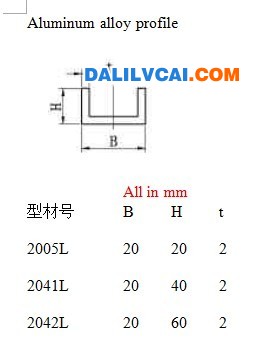 槽型铝材截面图