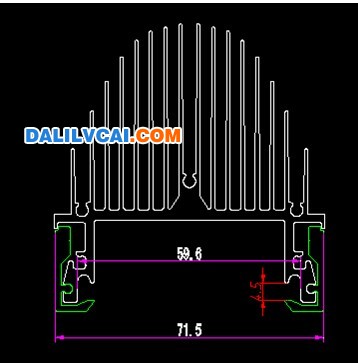 山型铝材散热器截面图