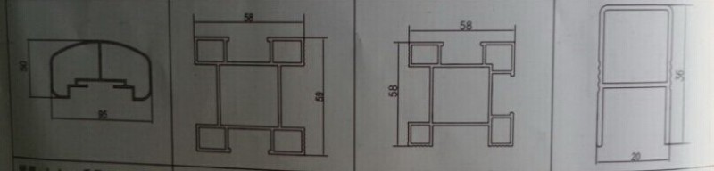 玻璃栏杆铝型材截面图