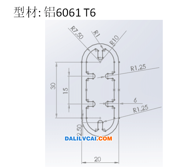 6061工业铝型材图