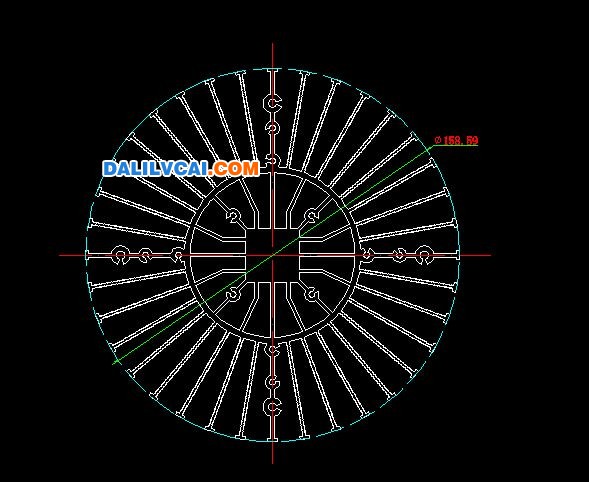 直径158mm的太阳花铝型材截面图