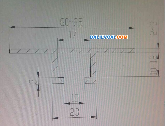 60~65mm宽所示的铝型材