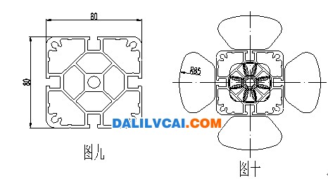 工业流水线铝型材结构件截面图及模具设计方案