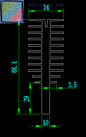散热器铝材截面图