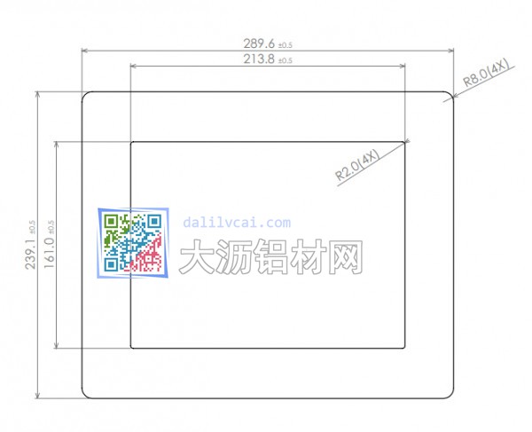 290*240mm的铝方管