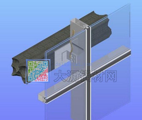 幕墙铝型材安装示意图