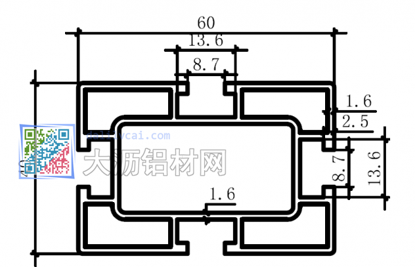 槽是12mm的60*40mm的流水线铝材