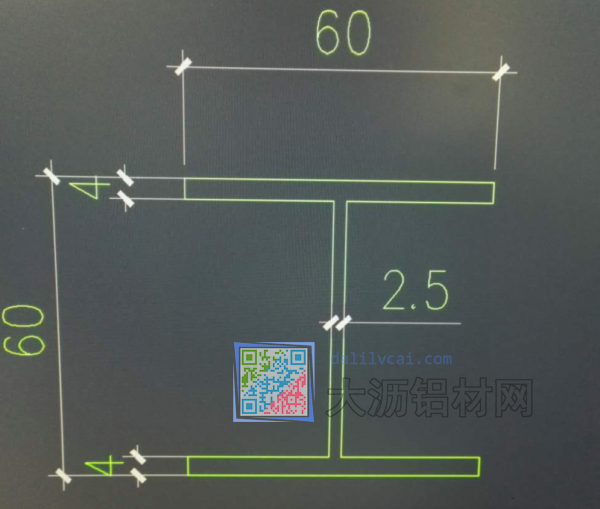 60mm*60的工字铝材CAD图