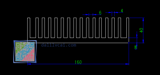 160mm*40mm梳形散热器铝材