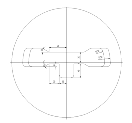 带筋宽幅铝型材挤压模具模面与导流模图