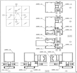 隔热断桥铝型材明框玻璃幕墙节点图