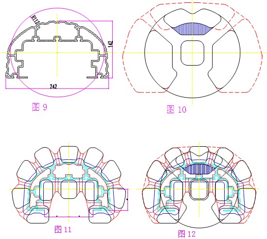 工业铝型材结构立柱截面图及模具设计方案