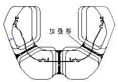 大悬臂铝型材上下模加强桥的设置