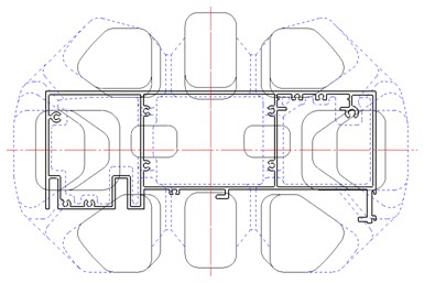 大断面幕墙铝型材挤压模具结构设计图